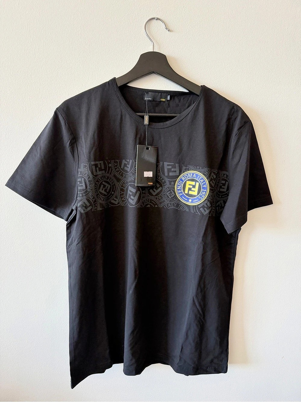 Fendi Roma Italy 1925 Monogram T-Shirt – Black – Size XXL – Made in Italy – NWT